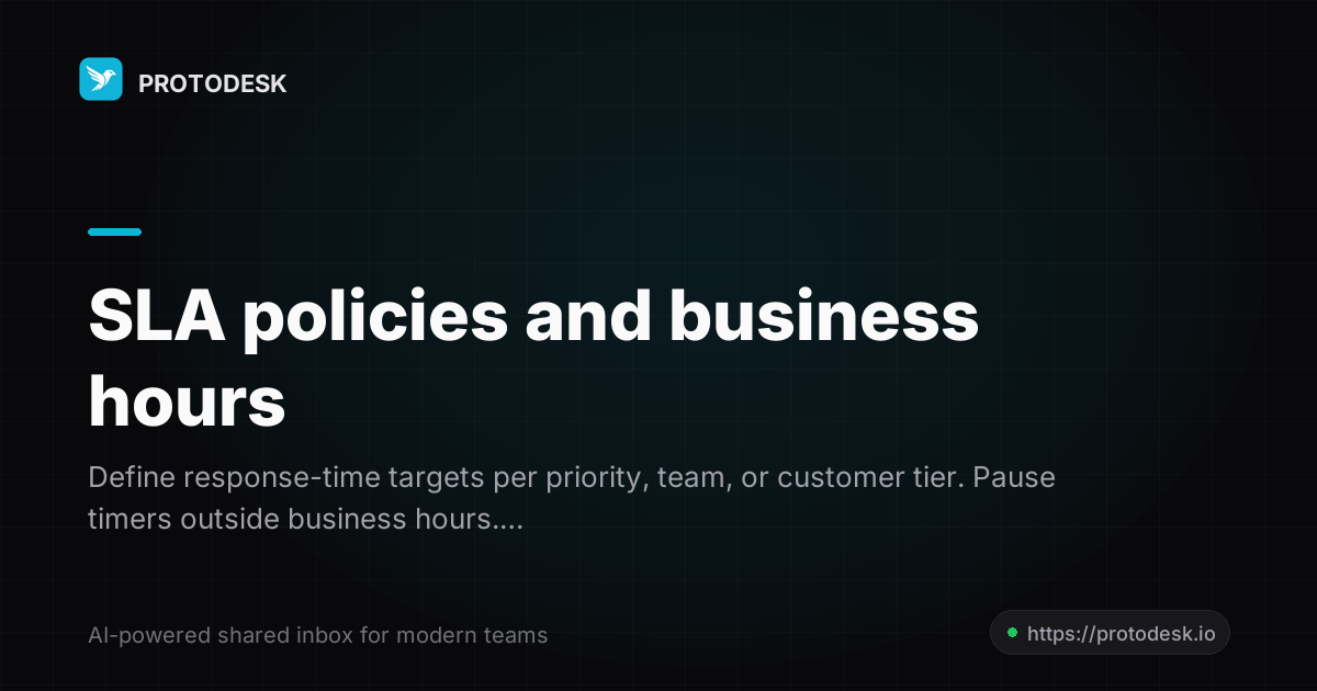 SLA policies and business hours
