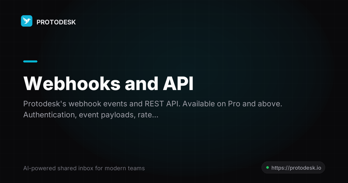 Webhooks and API